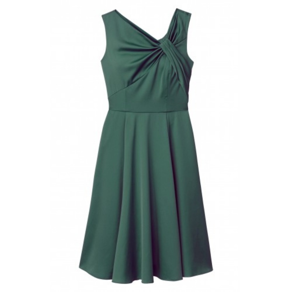 Gal Meets Glam Noelle Twist Neck Satin Dress, 2P